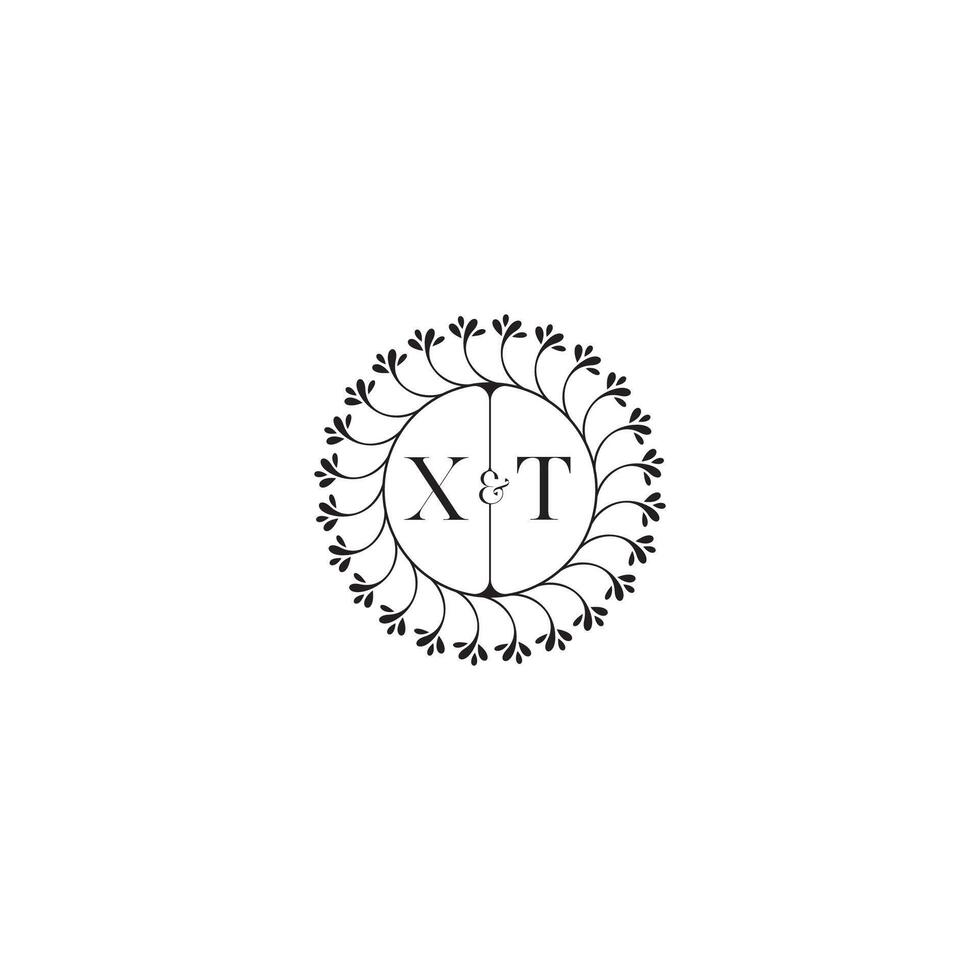 XT simple wedding initial concept with high quality logo design vector