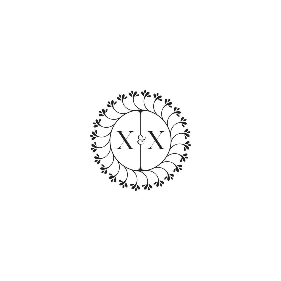 XX simple wedding initial concept with high quality logo design vector
