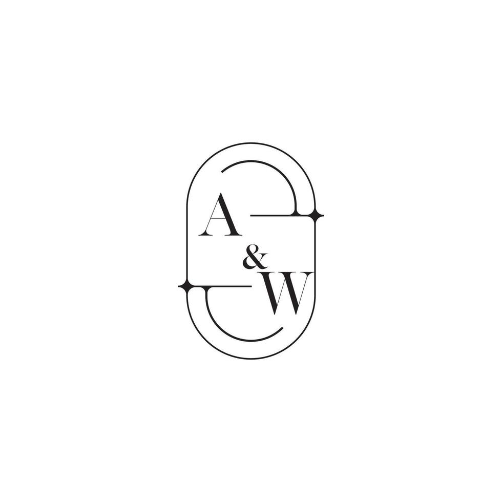 aw línea sencillo inicial concepto con alto calidad logo diseño vector