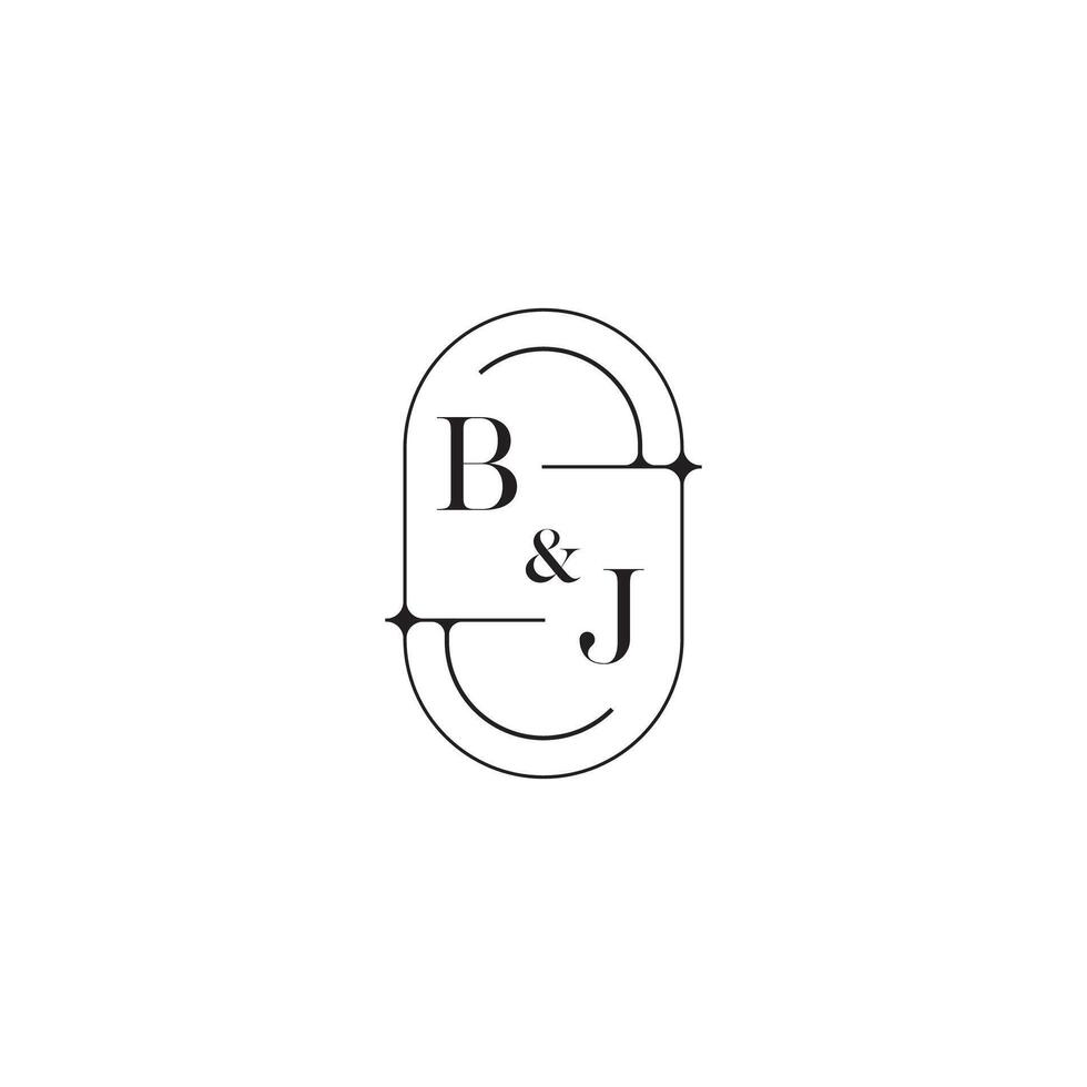 bj línea sencillo inicial concepto con alto calidad logo diseño vector
