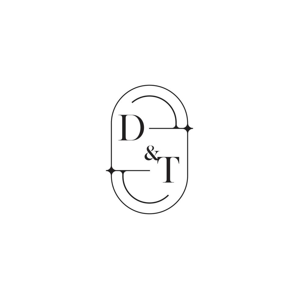DT line simple initial concept with high quality logo design vector