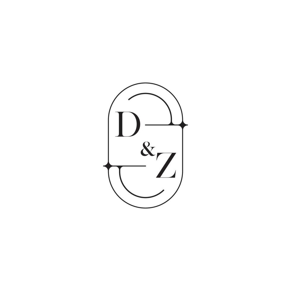 DZ line simple initial concept with high quality logo design vector