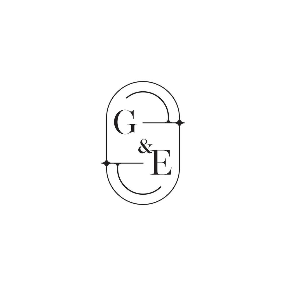 GE line simple initial concept with high quality logo design vector