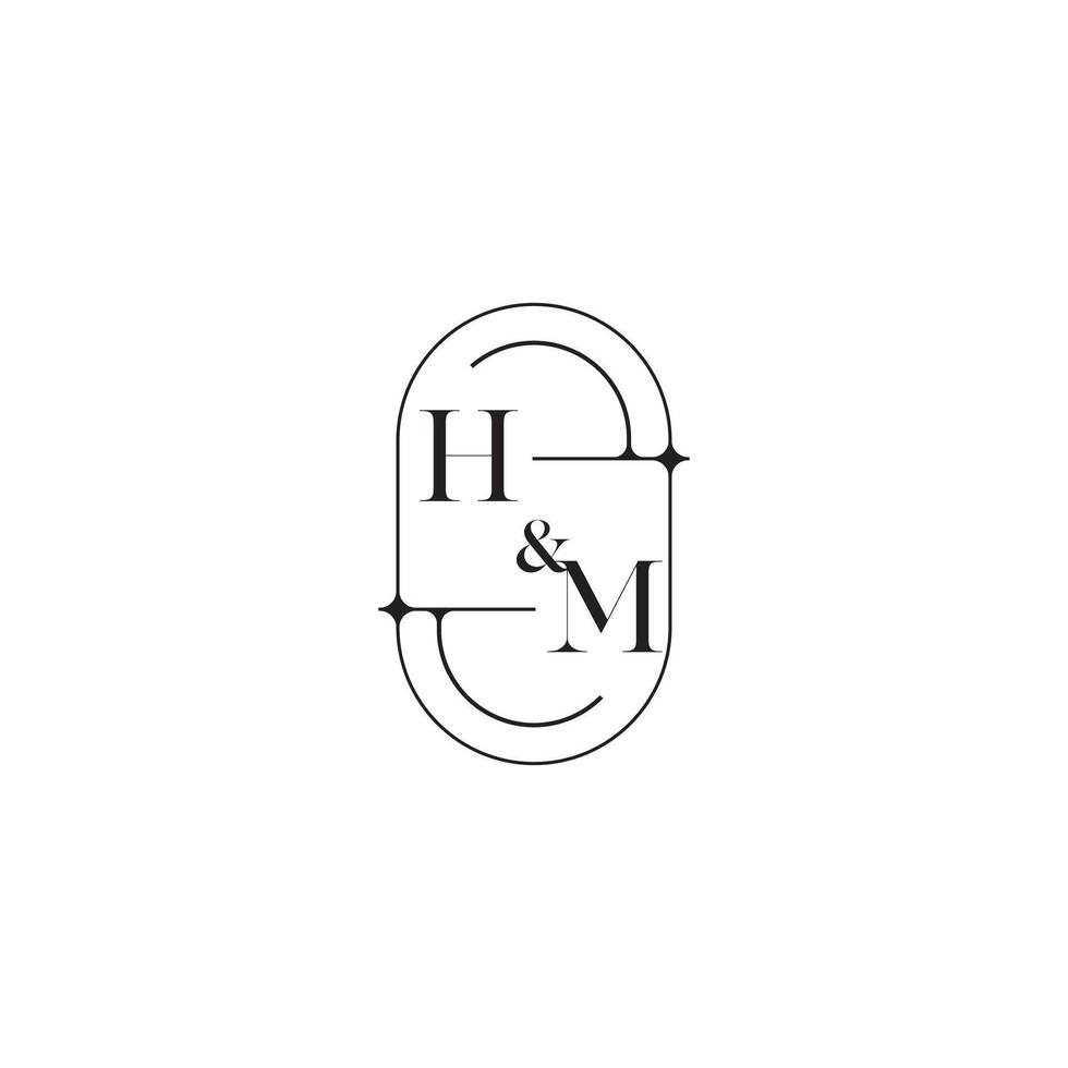 HM line simple initial concept with high quality logo design vector
