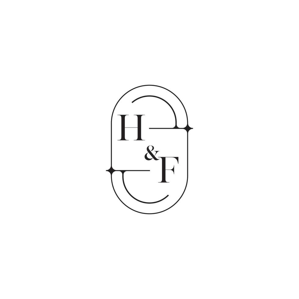 HF line simple initial concept with high quality logo design vector