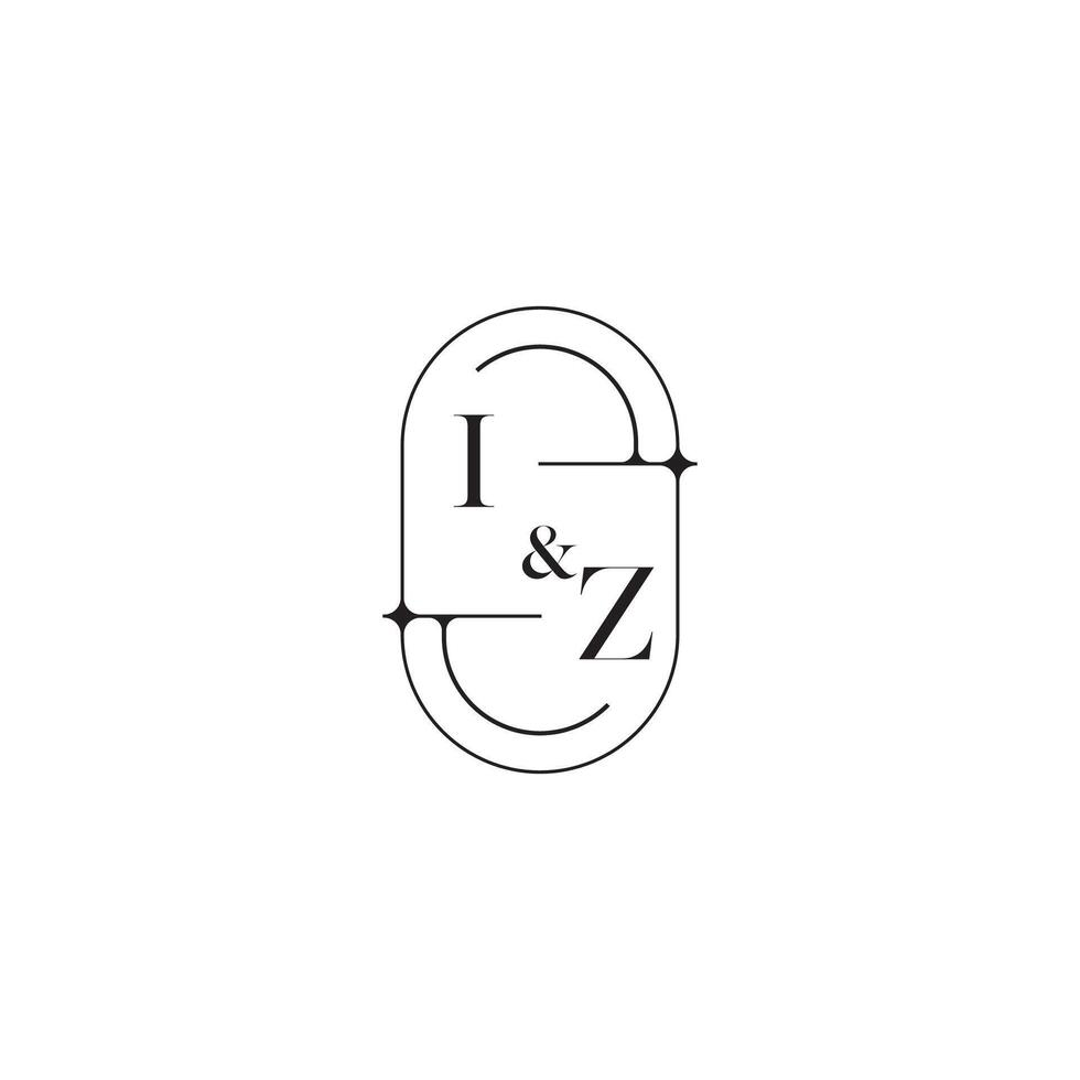 IZ line simple initial concept with high quality logo design vector