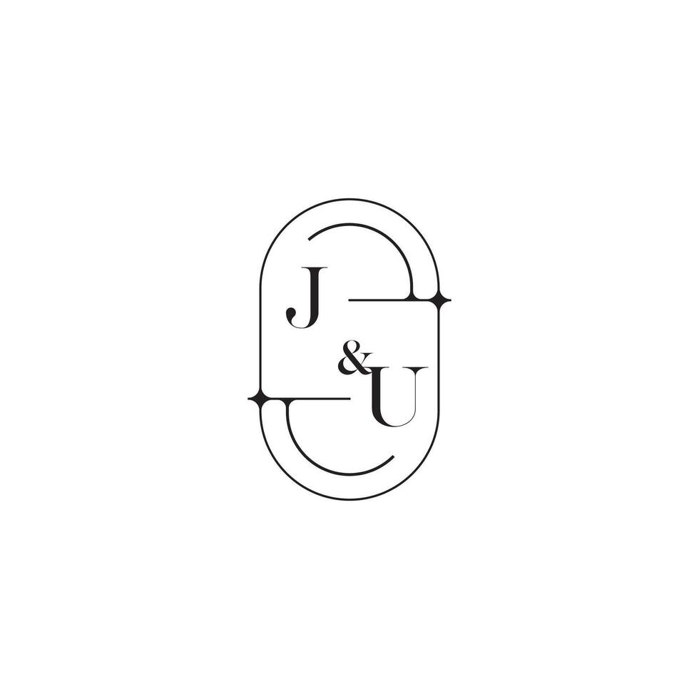 JU line simple initial concept with high quality logo design vector