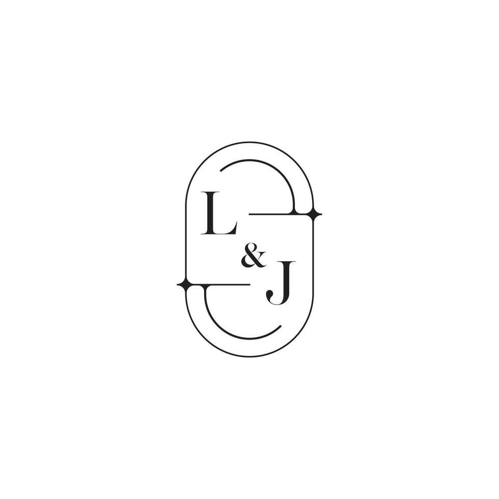 LJ line simple initial concept with high quality logo design vector
