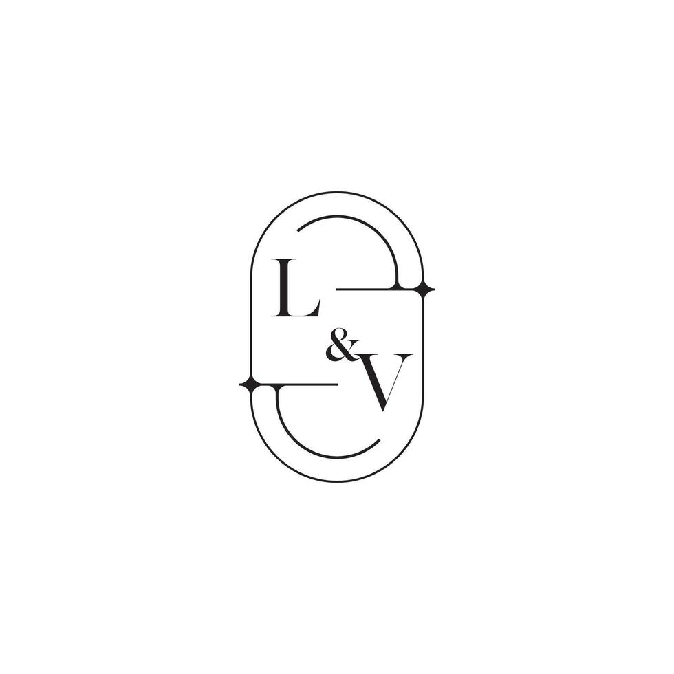 LV line simple initial concept with high quality logo design vector
