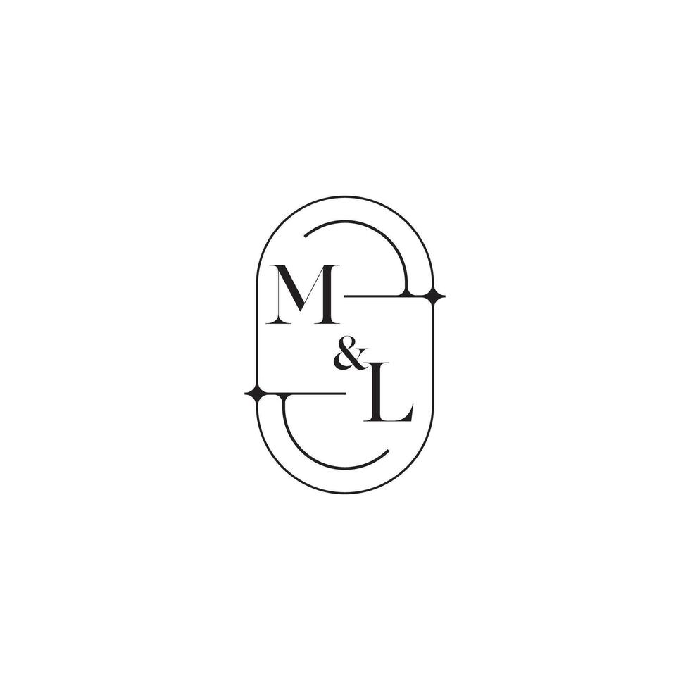 ML line simple initial concept with high quality logo design vector