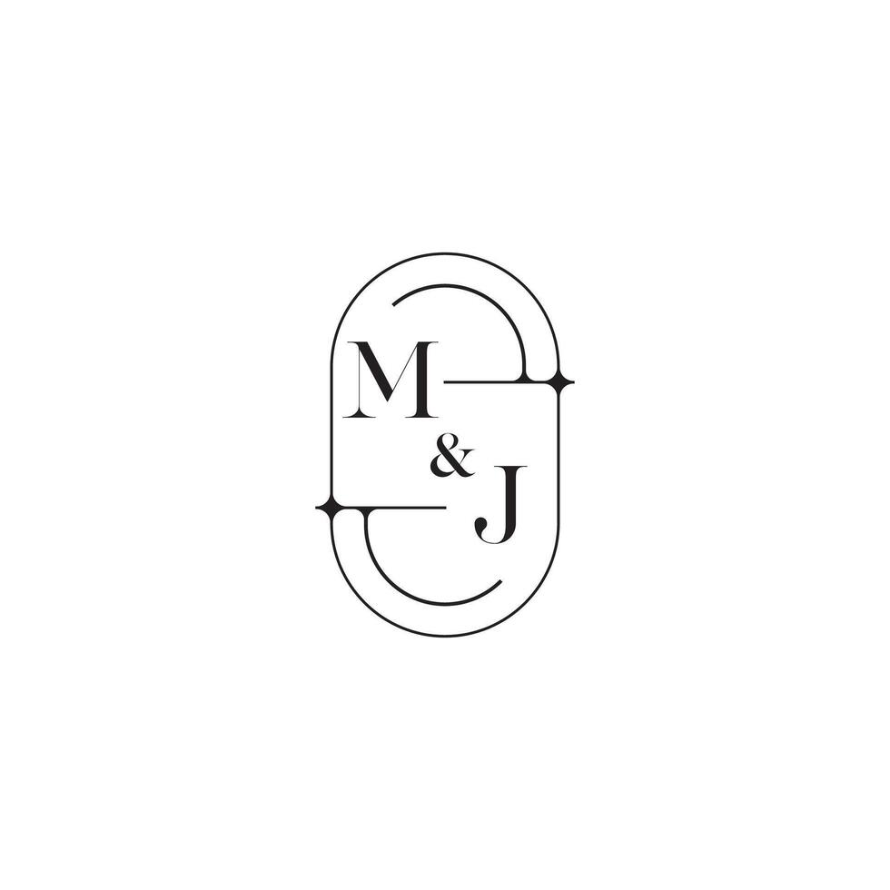 MJ line simple initial concept with high quality logo design vector