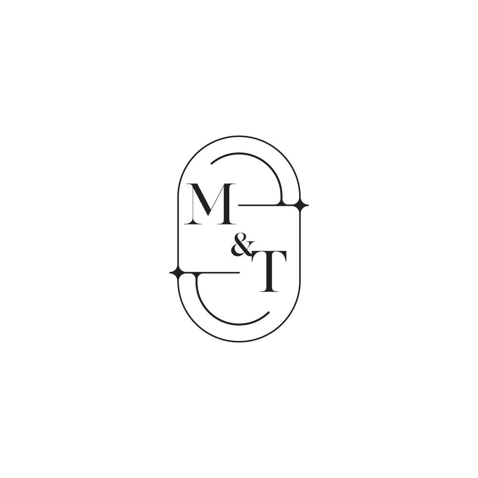 MT line simple initial concept with high quality logo design vector