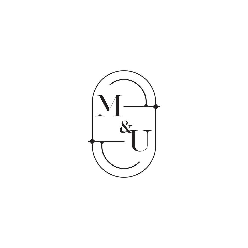 MU line simple initial concept with high quality logo design vector