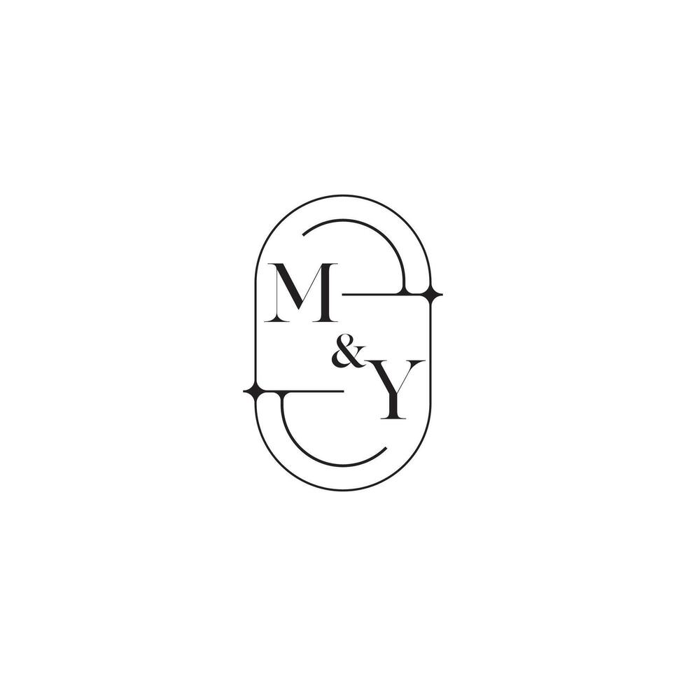 MY line simple initial concept with high quality logo design vector