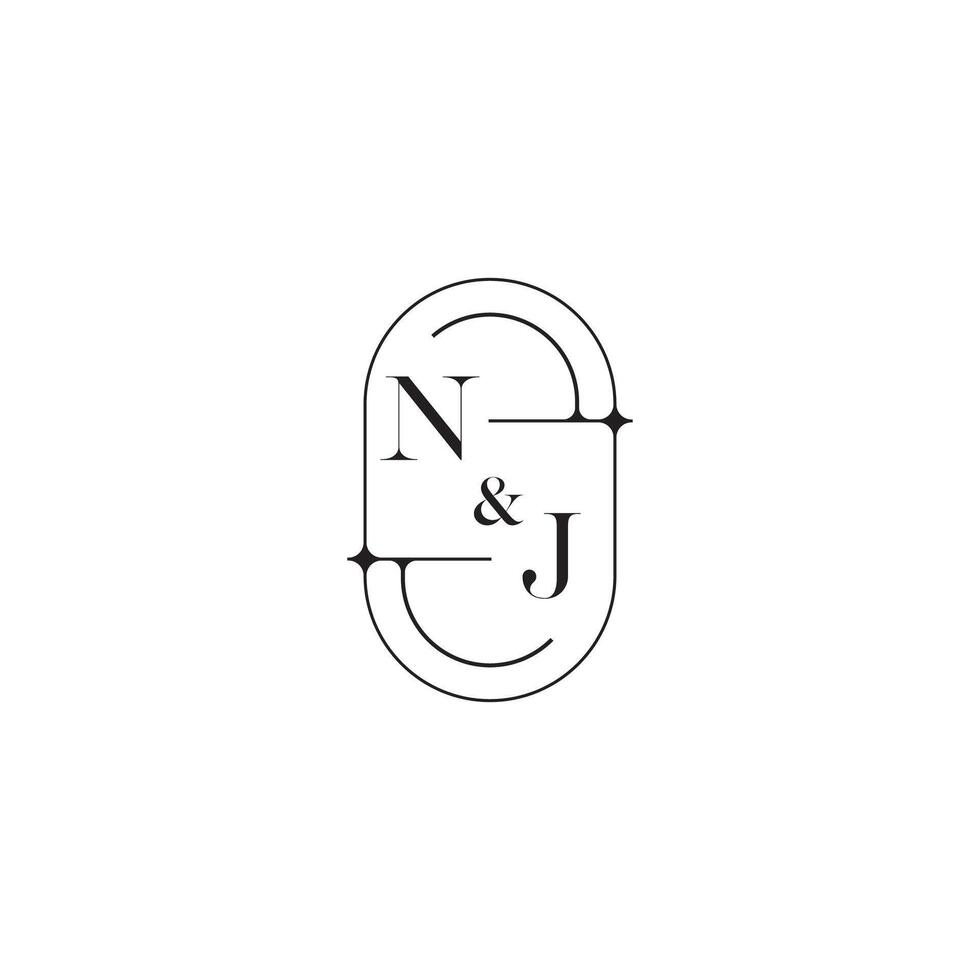 Nueva Jersey línea sencillo inicial concepto con alto calidad logo diseño vector