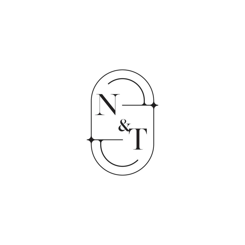 NT line simple initial concept with high quality logo design vector
