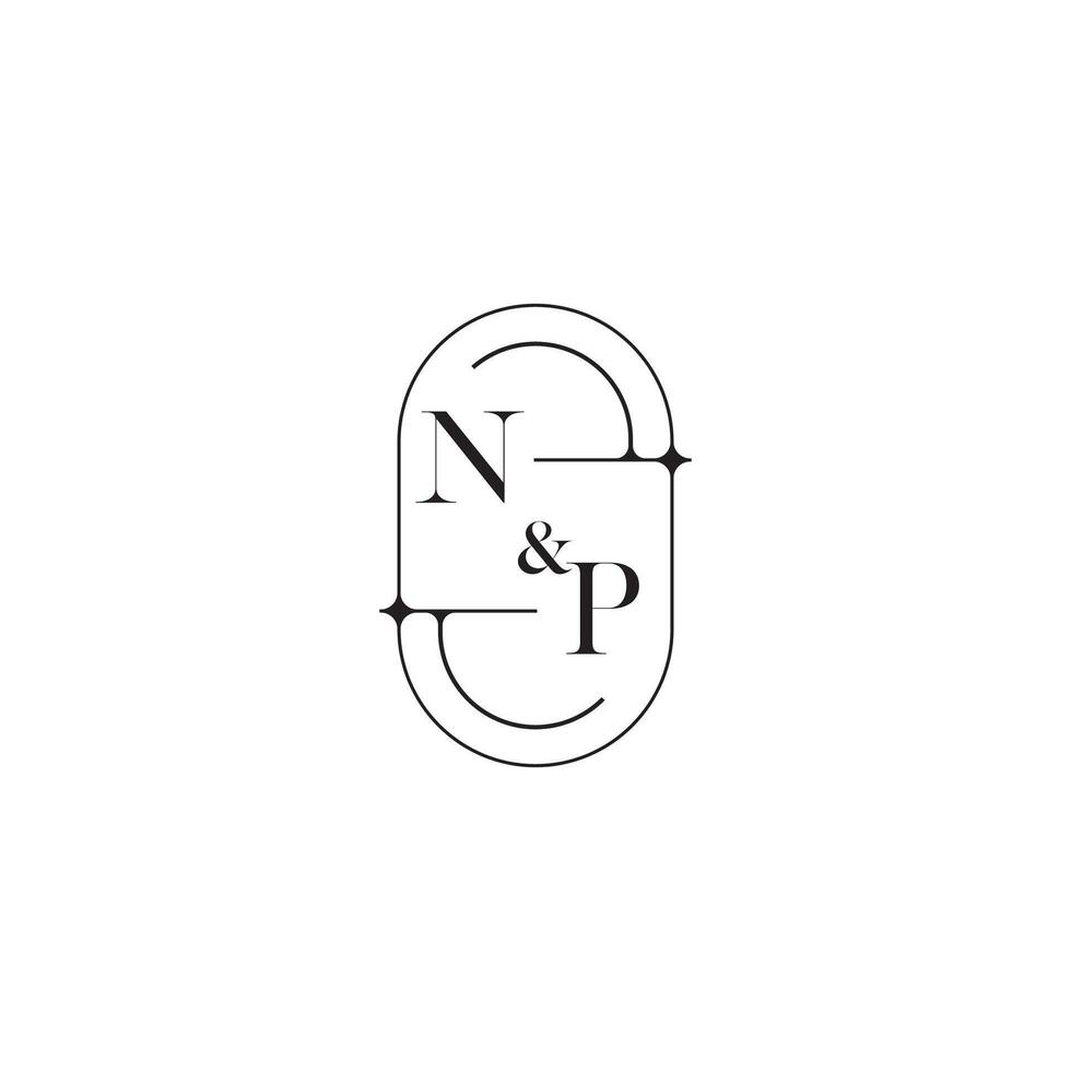 NP line simple initial concept with high quality logo design vector