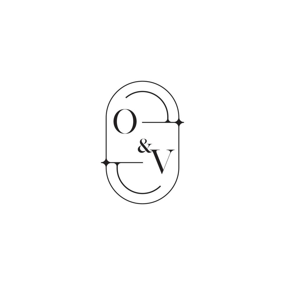 OV line simple initial concept with high quality logo design vector