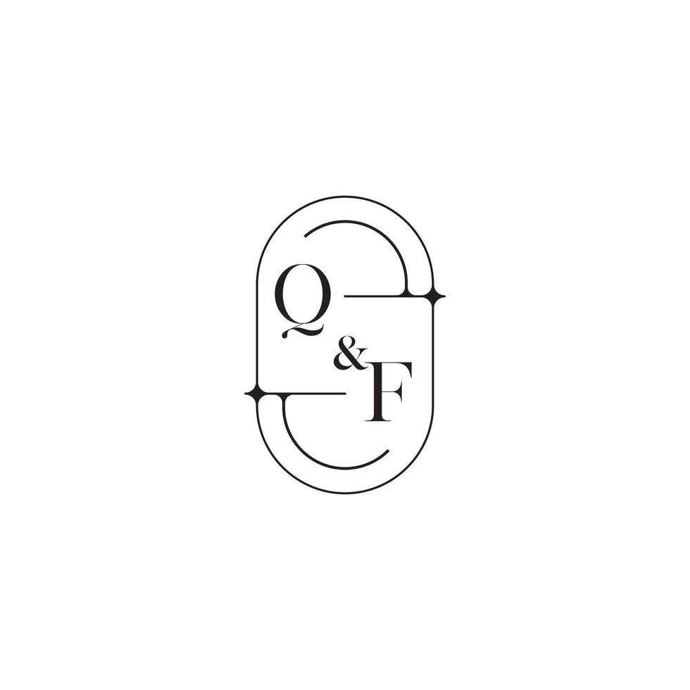 QF line simple initial concept with high quality logo design vector