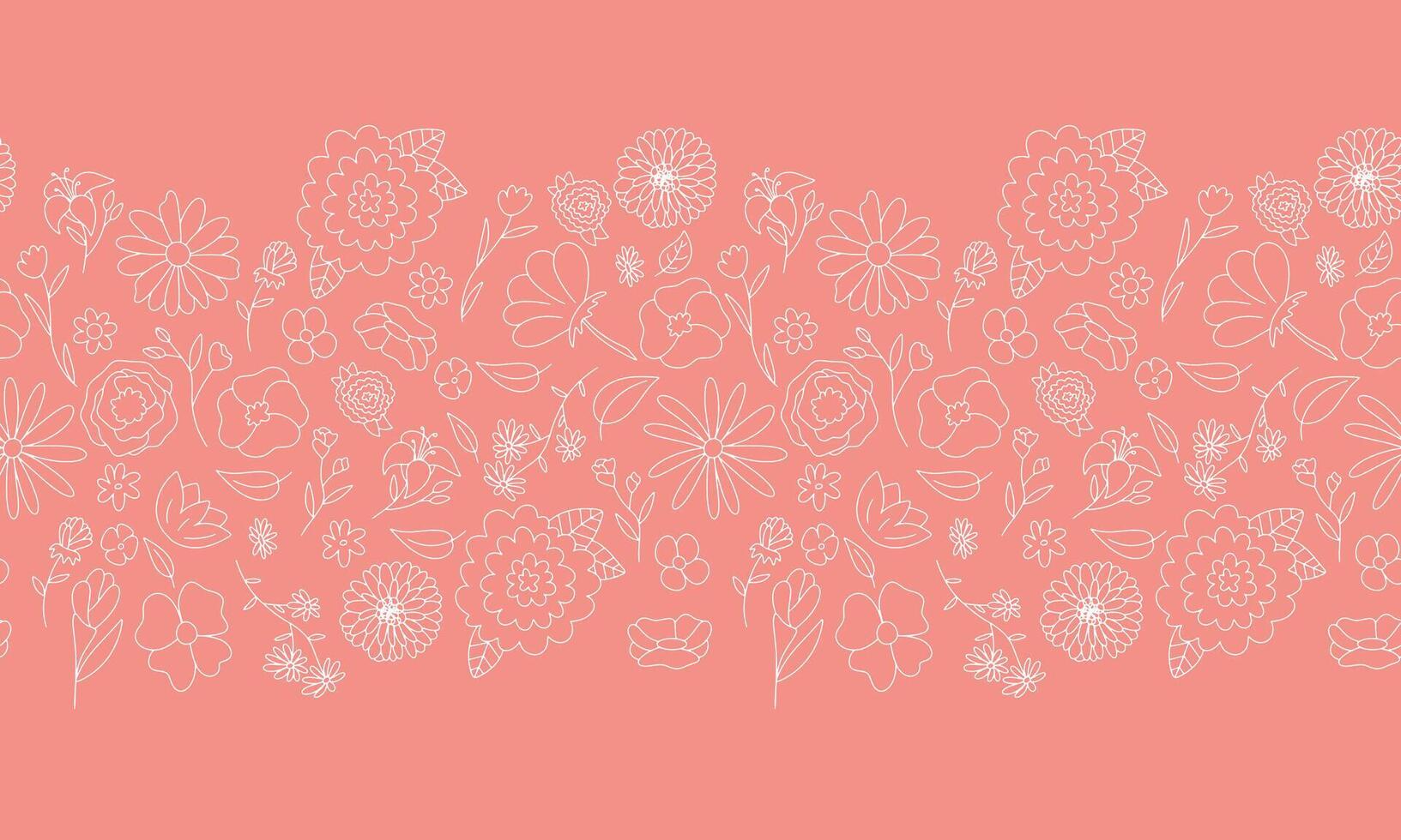 spring flowers seamless cute small floral pattern on pink background vector