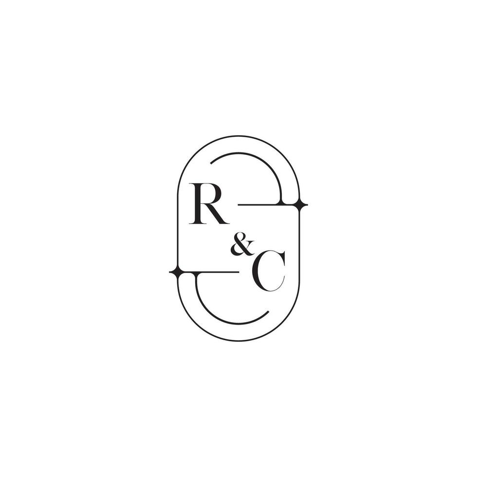 RC line simple initial concept with high quality logo design vector