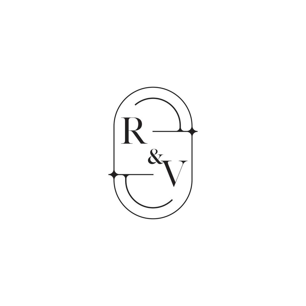 RV line simple initial concept with high quality logo design vector