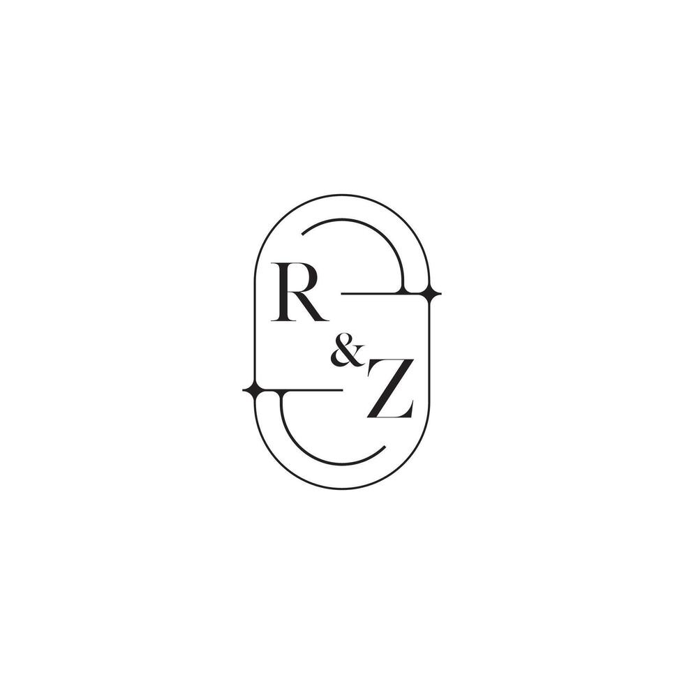 RZ line simple initial concept with high quality logo design vector