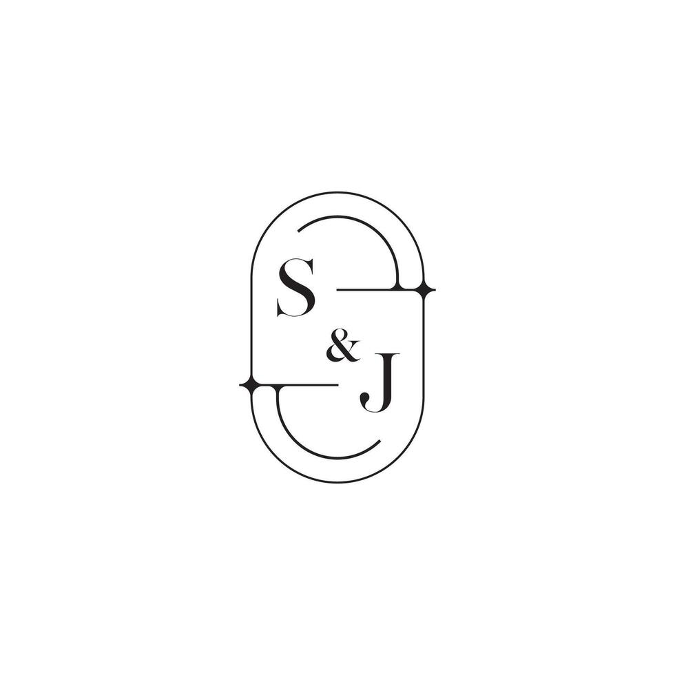 SJ line simple initial concept with high quality logo design vector
