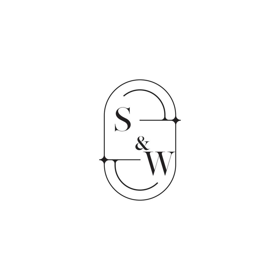 SW line simple initial concept with high quality logo design vector