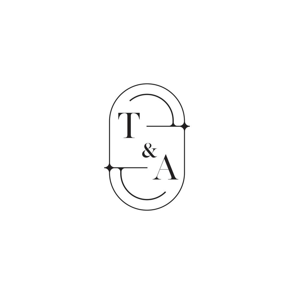 TA line simple initial concept with high quality logo design vector