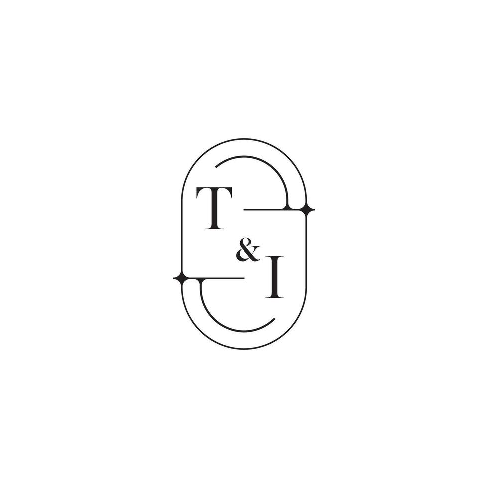 TI line simple initial concept with high quality logo design vector