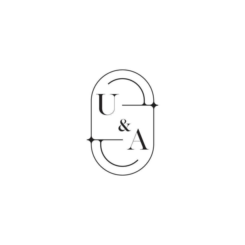 UA line simple initial concept with high quality logo design vector