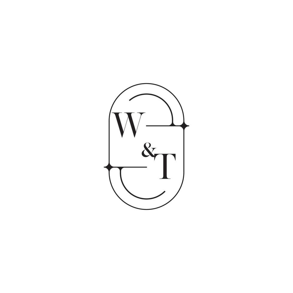 WT line simple initial concept with high quality logo design vector