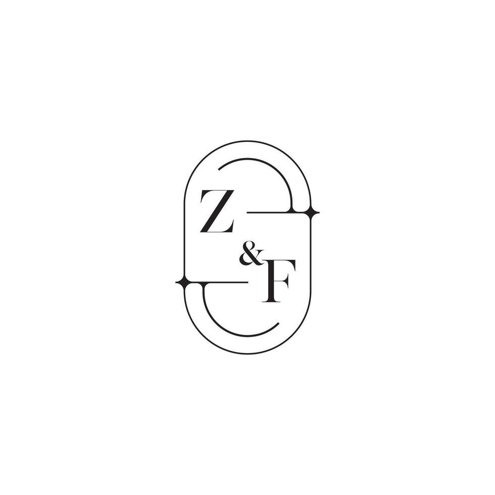 ZF line simple initial concept with high quality logo design vector