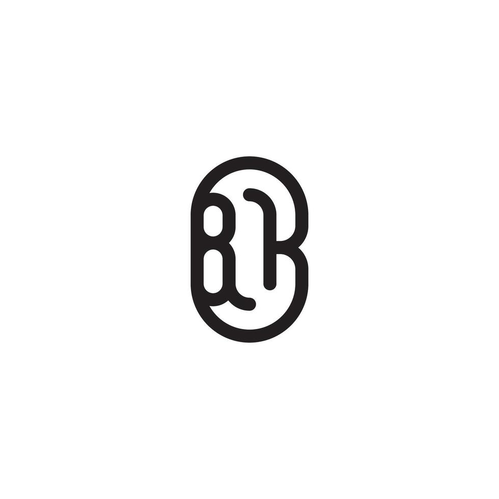BK line simple round initial concept with high quality logo design vector