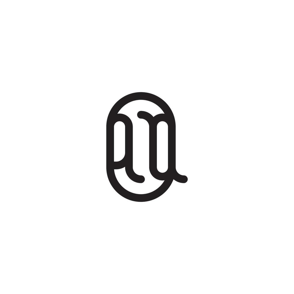 dq línea sencillo redondo inicial concepto con alto calidad logo diseño vector