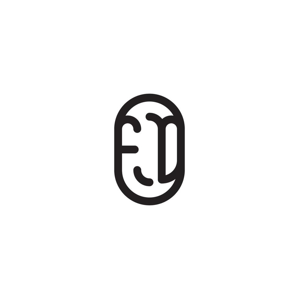 FD line simple round initial concept with high quality logo design vector