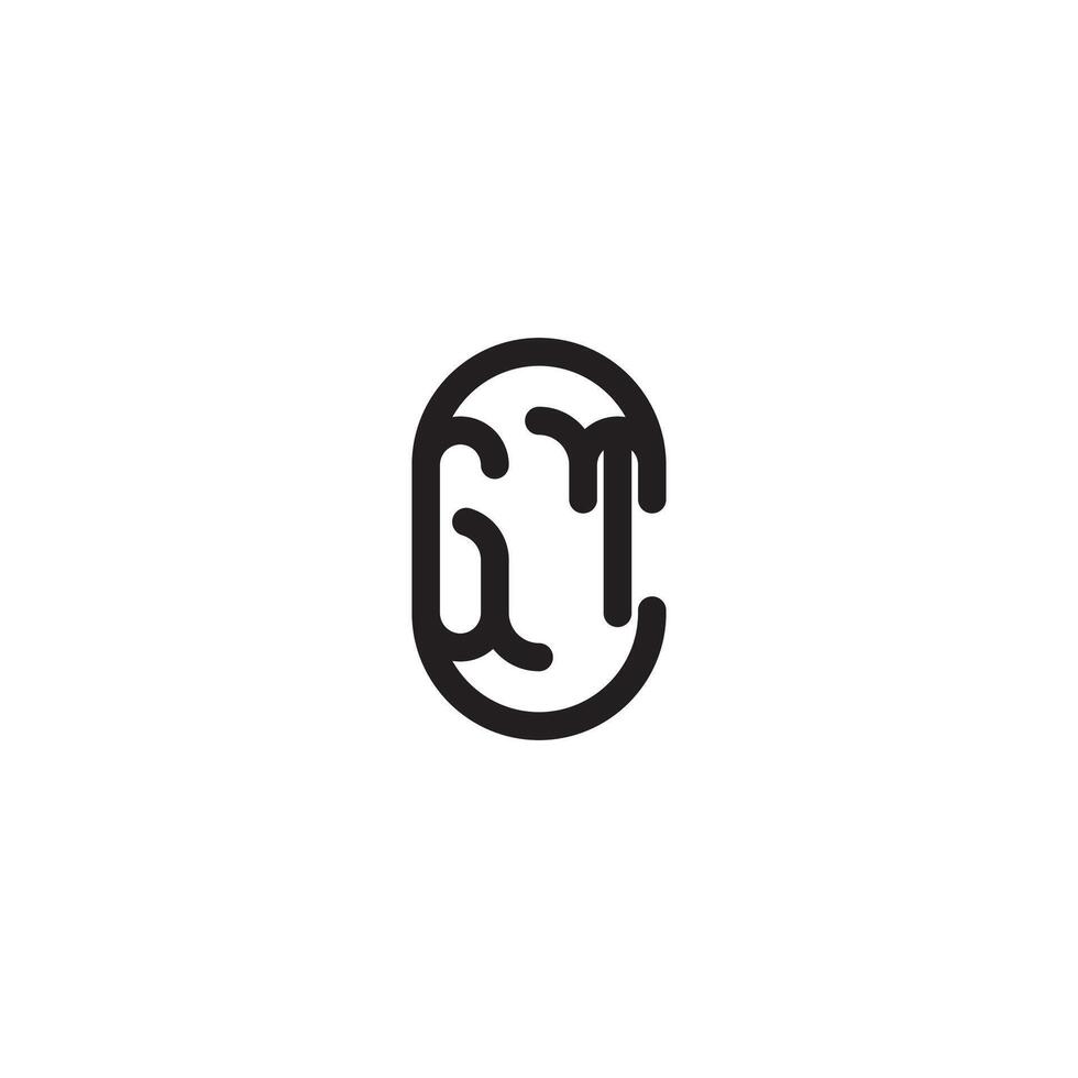 GT line simple round initial concept with high quality logo design vector