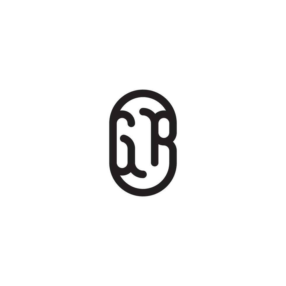 GR line simple round initial concept with high quality logo design vector