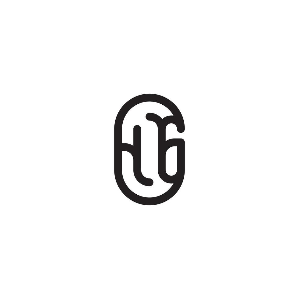 HG line simple round initial concept with high quality logo design vector