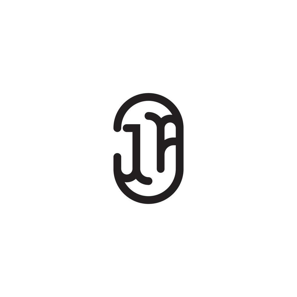 JA line simple round initial concept with high quality logo design vector