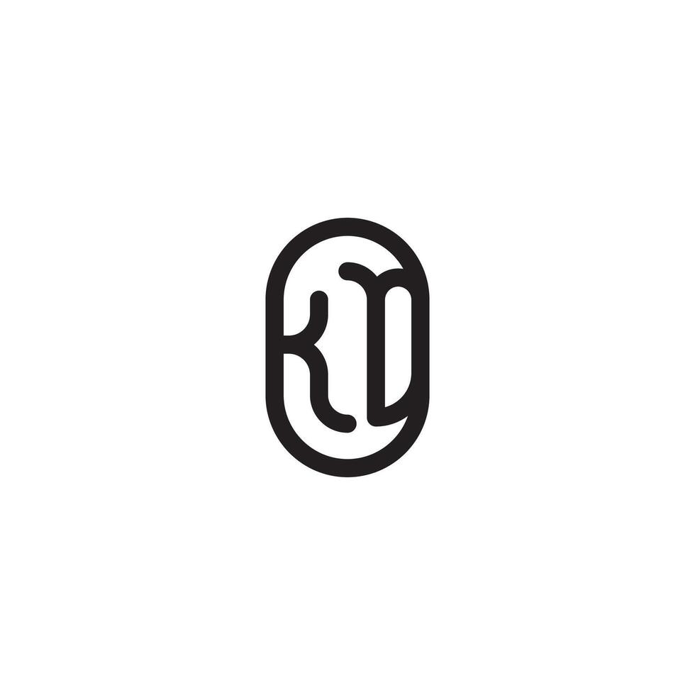 KD line simple round initial concept with high quality logo design vector