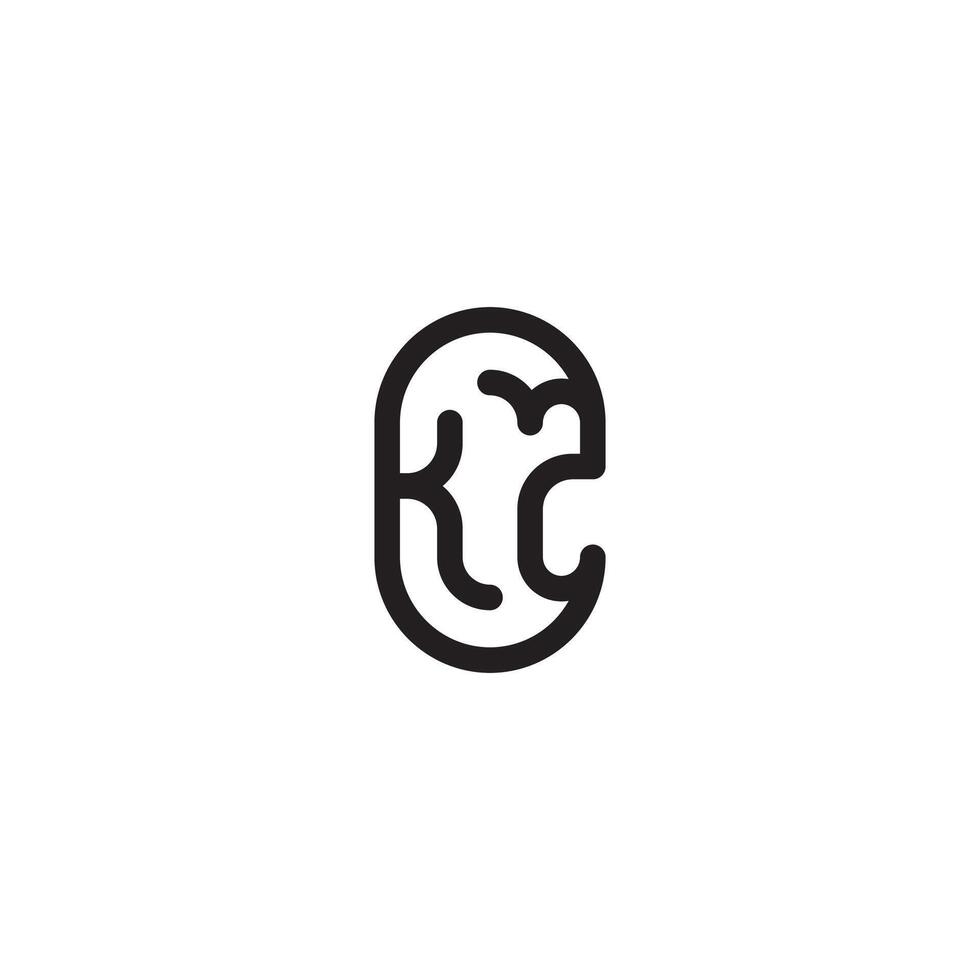 KZ line simple round initial concept with high quality logo design vector