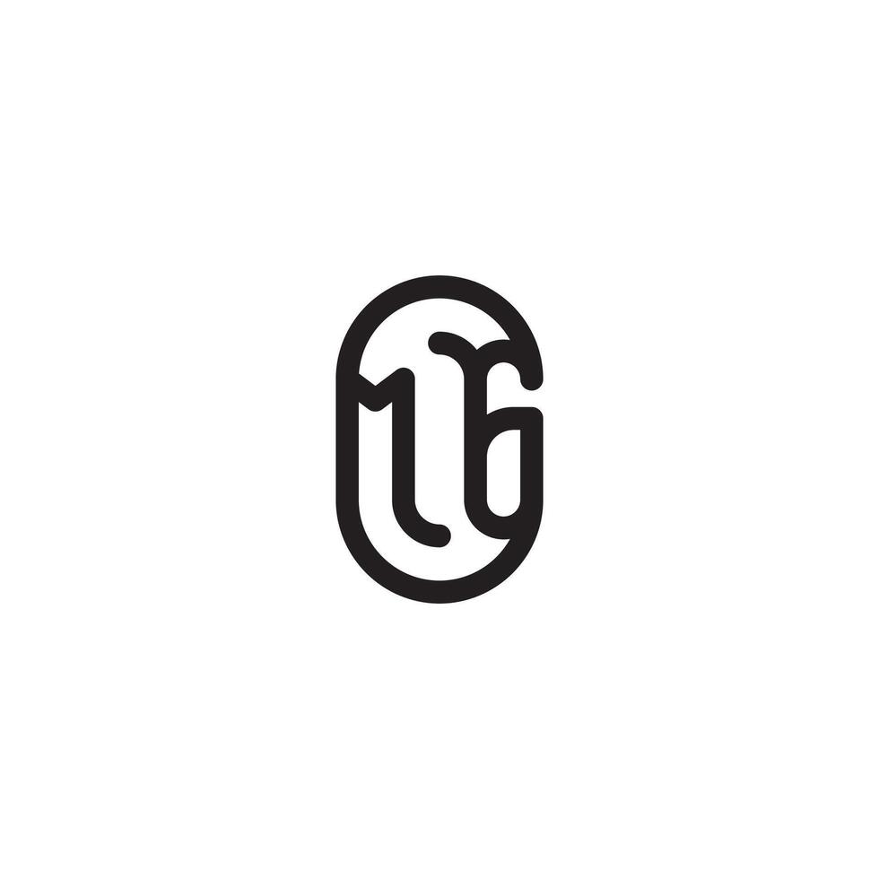 MG line simple round initial concept with high quality logo design vector