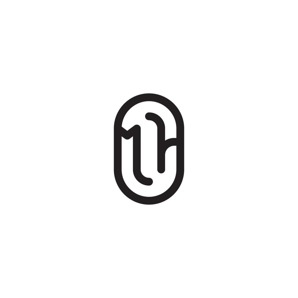 MH line simple round initial concept with high quality logo design vector