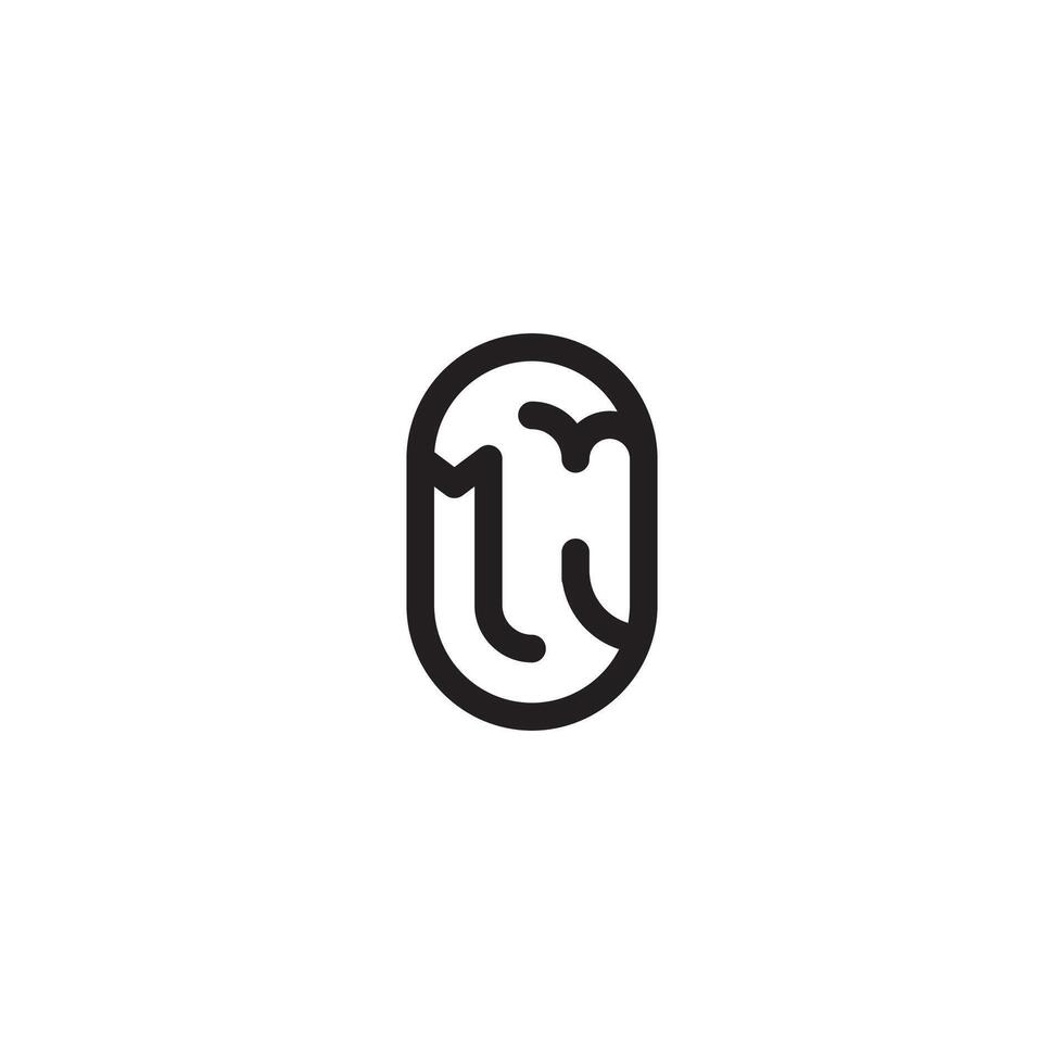MJ line simple round initial concept with high quality logo design vector