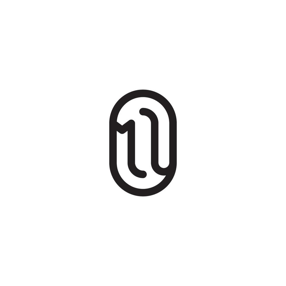 MU line simple round initial concept with high quality logo design vector