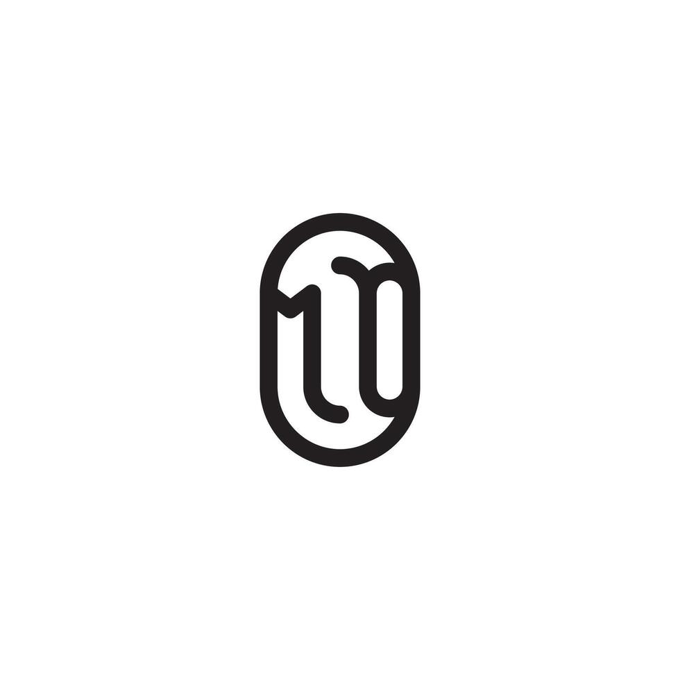 MO line simple round initial concept with high quality logo design vector