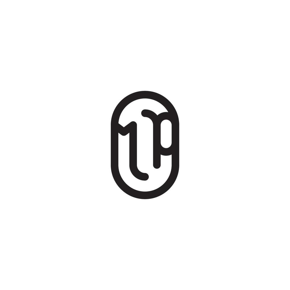 MP line simple round initial concept with high quality logo design vector