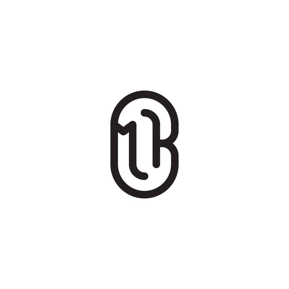 MK line simple round initial concept with high quality logo design vector